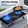 Household Desktop Natural Gas Liquefied Gas Timing Stove Double-Hole Fierce Fire Kitchen Cooker Tool 1
