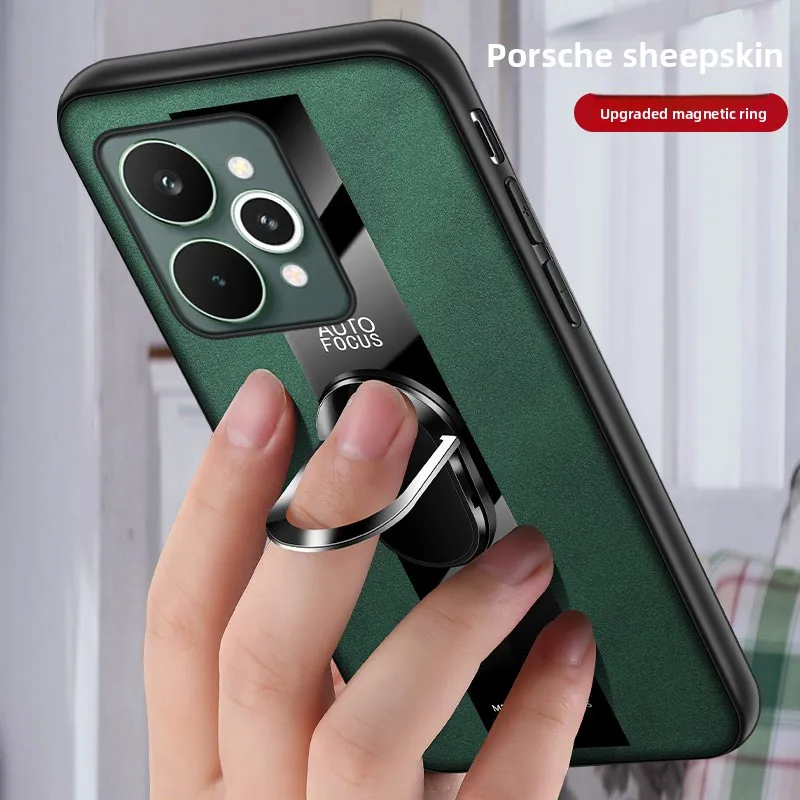Leather Skin-Friendly Anti-Drop Stand Case in Business Style