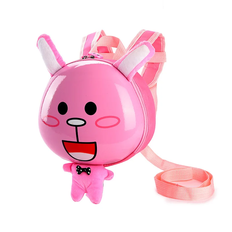 Kindergarten cartoon backpack children aged 1-3 boys girls with double shoulder anti loss backpack cute little chicken hard shel 6
