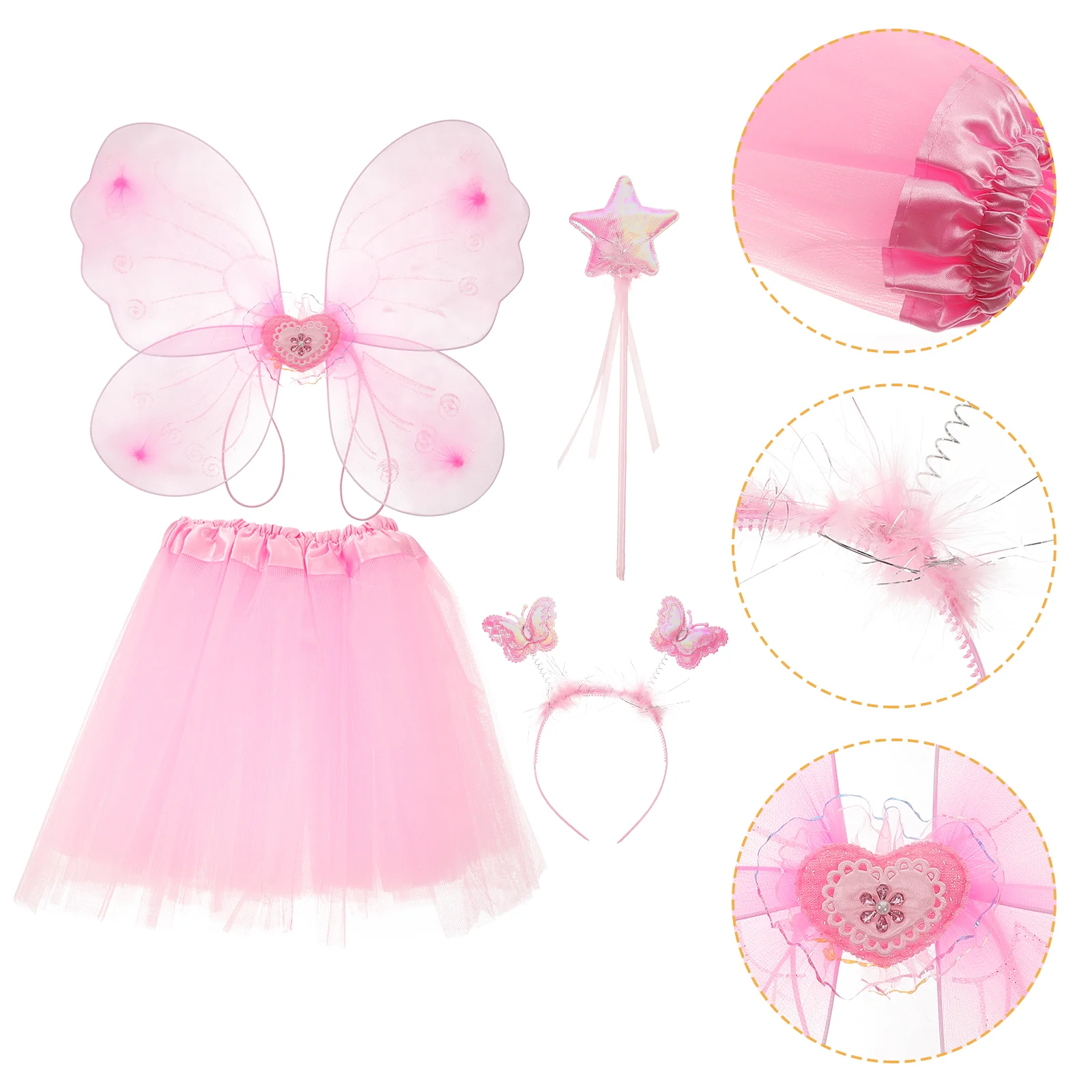 

Butterfly Wings Four Piece Set Kid's Cosplay Dress Fairy Skirt Kids Clothes Girl Performing Stockings Girls Kit Child Dreses