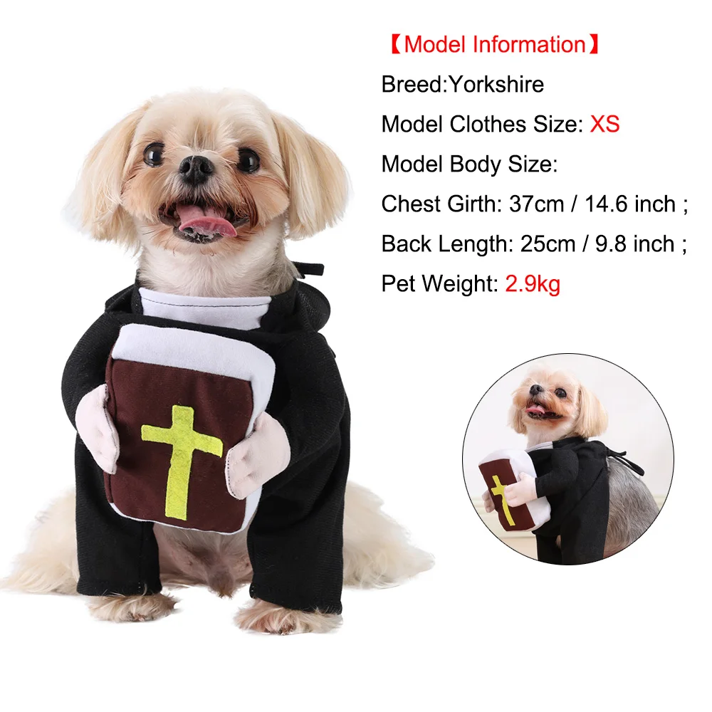 Funny Priest Dog Costume 5