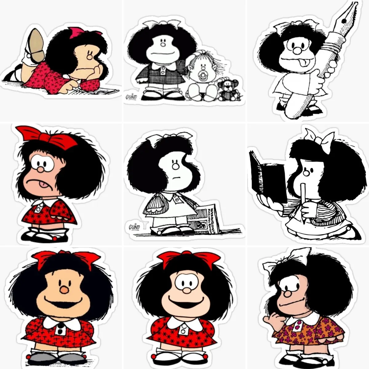 

Mafalda Anime Creative Funny Stickers Laptop Vinyl Motorcycle Car Window Truck Bicycle Off-road Helmet Camper Decal Assecories