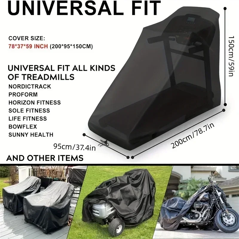 Non-folding Treadmill Cover,  Dust-proof Waterproof Heavy-duty Fitness Equipment Fabric Treadmill Cover for Indoor and Out 3