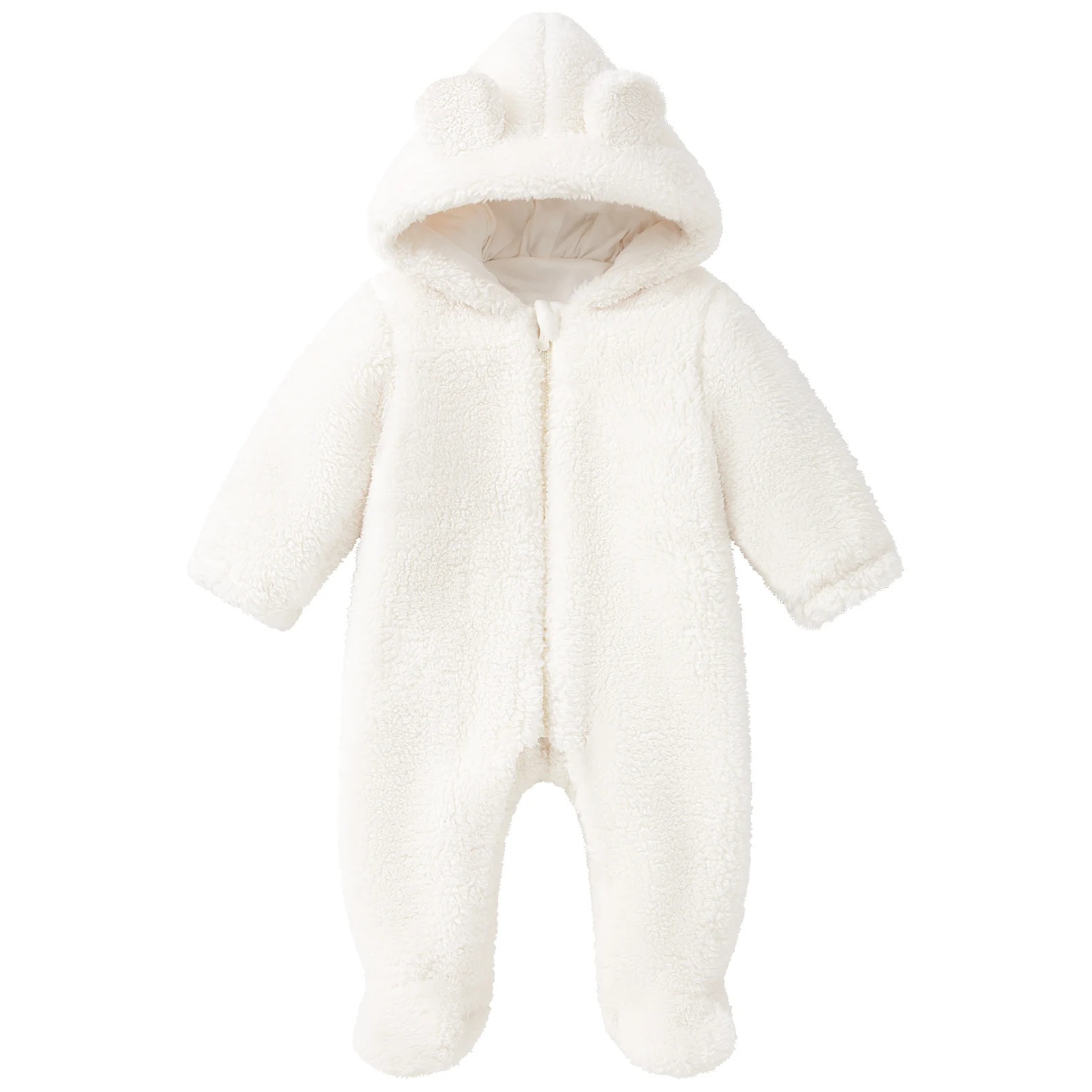 

pureborn Baby Boys Girls Snowsuit Hooded Fleece Romper Infant Winter Pramsuit Footed Jumpsuit