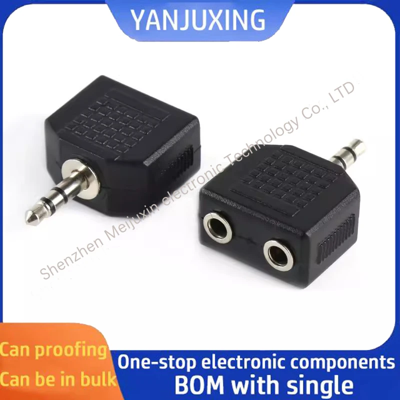 

1pcs/lot 3.5rpm 3.5mm one minute two audio adapter plug Couple socket speaker speaker headphone adapter splitter