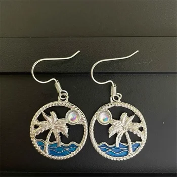 Charm Female Tree Plant Drop Earrings Cute Trendy Bridal Silver Color Dangle Wedding Jewelry For Women