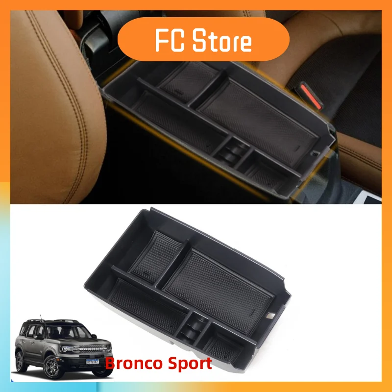 For 2020-2024 Ford Escape 2021-2024 Ford Bronco Center Console Organizer Accessories supplies Material Armrest Storage Box