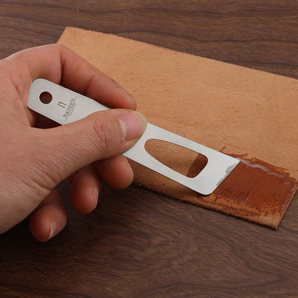 Leather Tools Stainless Steel Gluing Sheet DIY Handmade Leather Gluing Auxiliary Tools Gumming Glue Carving Stitching Tools