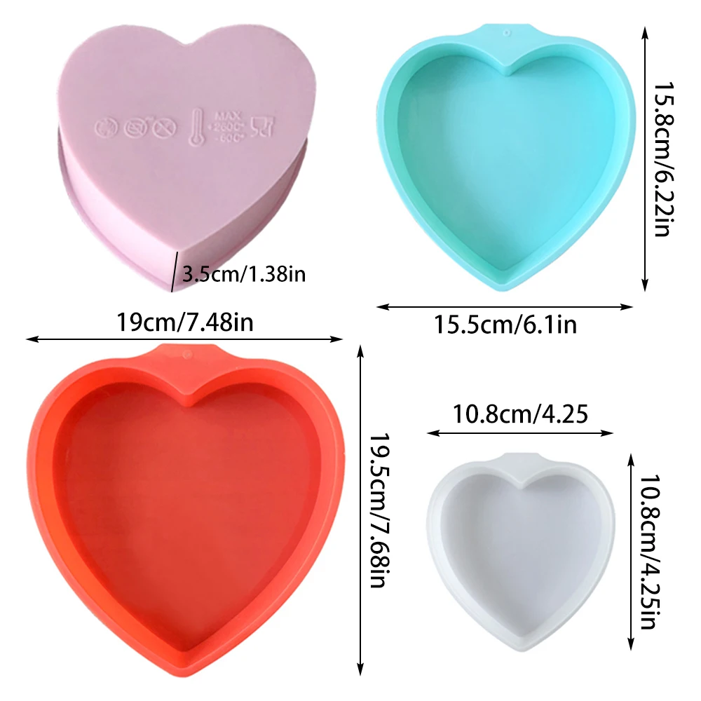 Heart Shaped Silicone Cake Mold Love Cake Silicone Mold 4 6 8 Inch Heart Mousse Chocolate Cakes Mould For Valentine's Day
