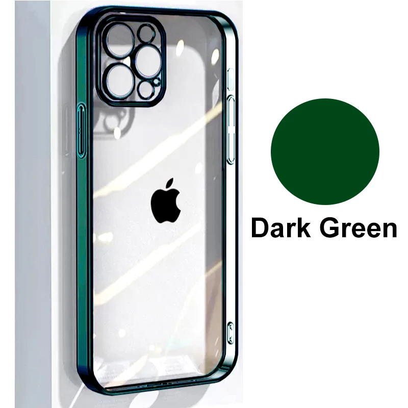 thumbnail image 1 of Original Straight Edge Plating Cover For Apple Clear Case Iphone 11 12 13 14 Pro Max Mini 7 8 Plus Xr Xs X Full Camera Protector, 1 of 5