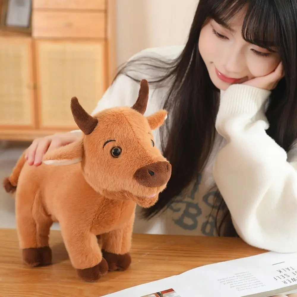 Stuffed Bull Cattle Animal Plush Doll Simulation ReaListic Scalper Bull Plush Toys Fluffy Soft Ox Cattle Stuffed Dolls