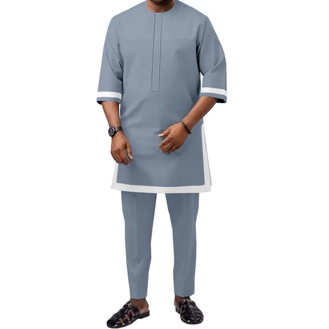 Seyi Long Sleeve Dashiki Outfit - Image 4