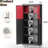 Metal Garage Storage Cabinet, Tall Garage Cabinets with 5 Adjustable Shelves, Steel Tool Storage Cabinet with Wheels,Lockable He 3