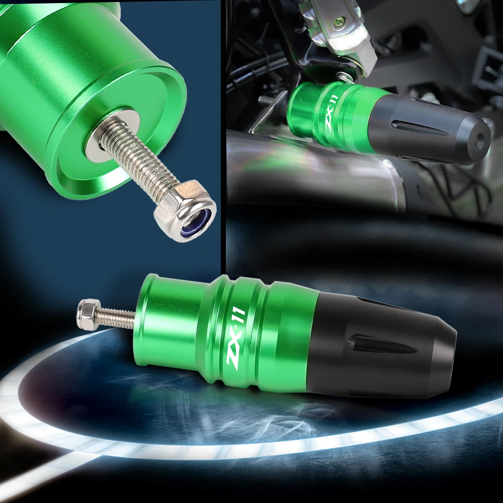 

For KAWASAKI zx 11 ZX11 ZX-11 LOGO 1990-2001 MOTO Exhaust Pipe Anti-drop Ball Motorcycle CrashPad Wheel Protection Accessories
