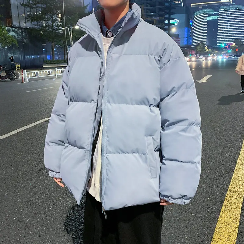 Harajuku Parka Pria Mantel Fashion Tebal Hangat Jaket Kasual Musim Dingin Ukuran Besar Pakaian Jalanan Pria Parka Winter Coat