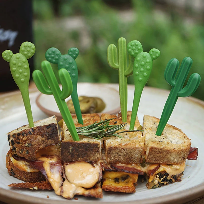 Фруктовая вилка в форме куктакуса с дизайном персонажей мультфильма, брендовый десертный нож JETTING