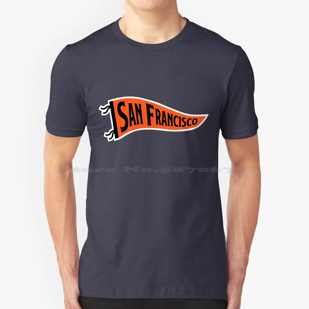 San Francisco Pennant-Maglietta Nera 100% Cotone Tee San Francisco Sf Giants Vintage Retro Baseball Hunter Pence Barry Bonds