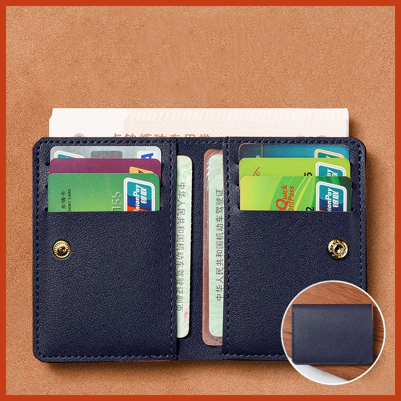 Compact Ultra-Slim PU Leather Card Holder Wallet
