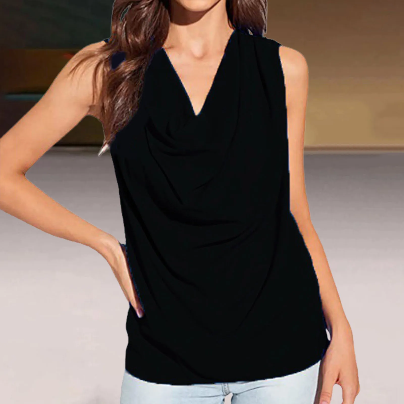 Sexy Off Shoulder Halter Tank Top Women Summer Casual Solid Color T-Shirt  Elegant Backless Cowl Neck Drape Camisole Vest Blouse - AliExpress