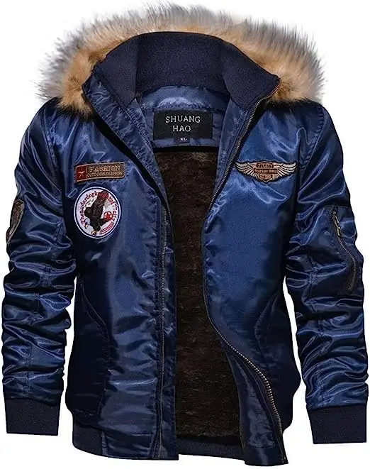 Shuanghao Men's Winter Cotton Jacket Tactical Bomber Thick Cotton Jacket Military Combat Pilot Cotton Jacket Coat Coats Army Tac