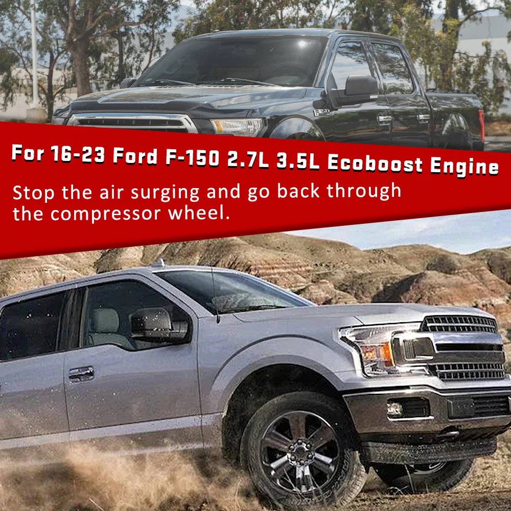 Black Turbo Blow Off Valve Adapter BOV For Ford + F-150 2.7L 3.5L For EcoBoost models PQY-OFG38BK