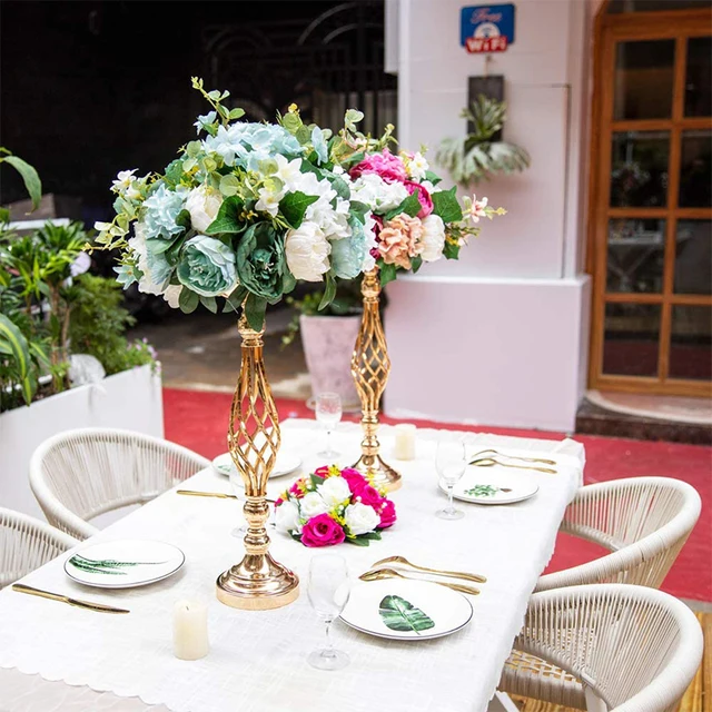 Virágok Fém Gyertyatartók Esküvői Virág Középpontjában Virágállvány Vázák Gyertyatartó Asztal Állvány Otthoni Party Dekoráció - Image 6