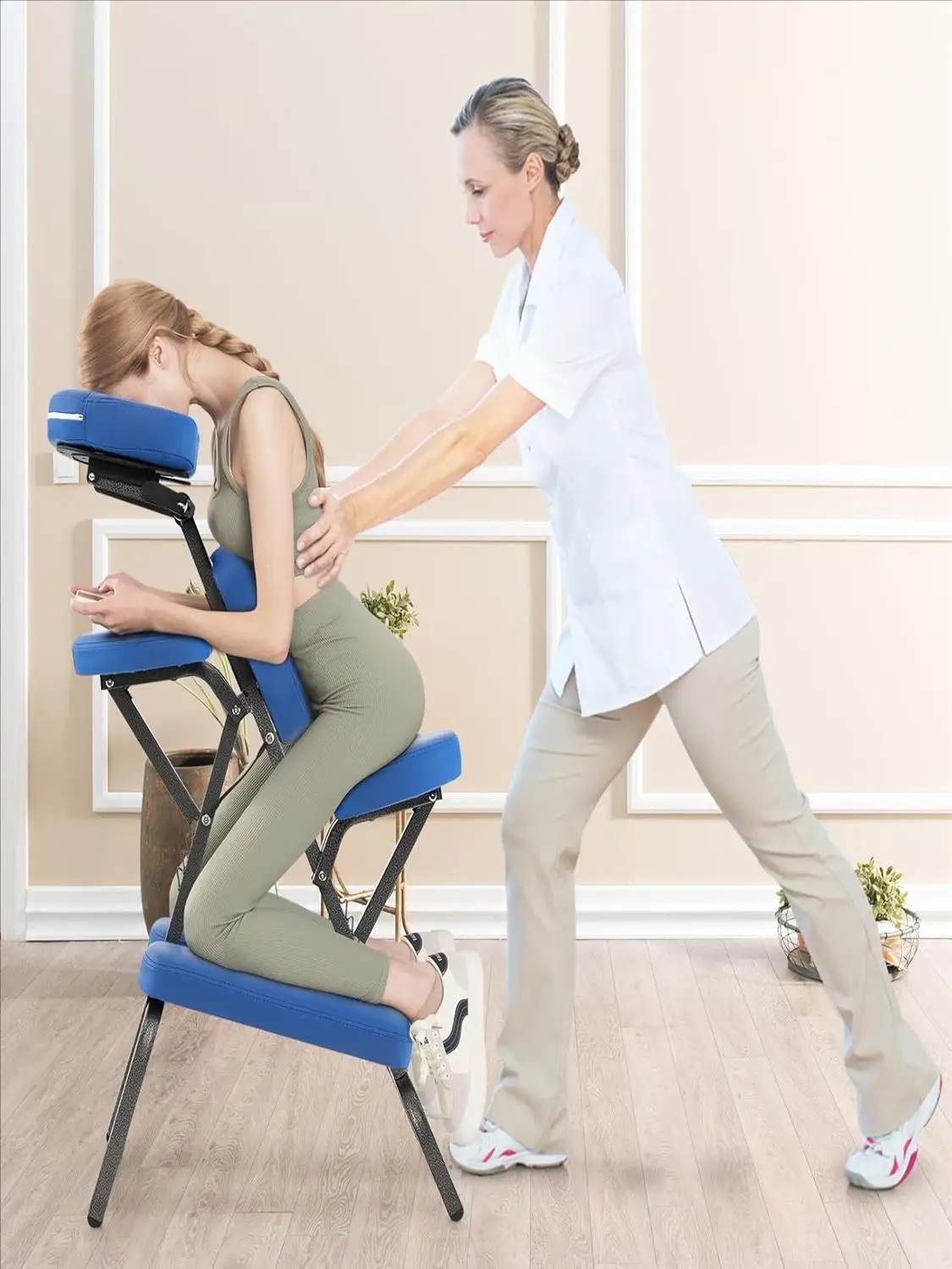 Klappbarer Massagesessel, höhenverstellbarer Tattoo-Stuhl, tragbarer Therapiestuhl, klappbarer Massagesessel mit Tragetasche – Detail 1