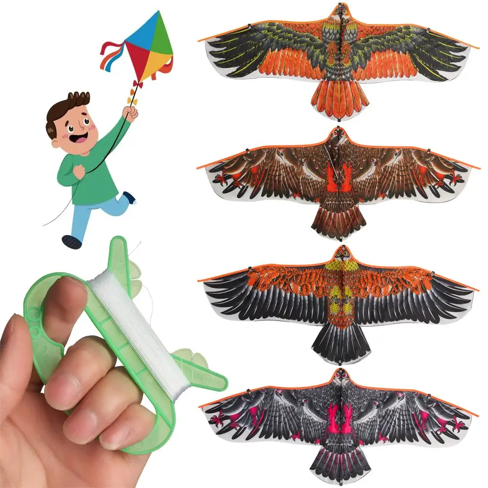 

Friends Game 30 Meter Kite Line DIY Family Trips Flying Bird Toy 1.1m Kite Flat Eagle