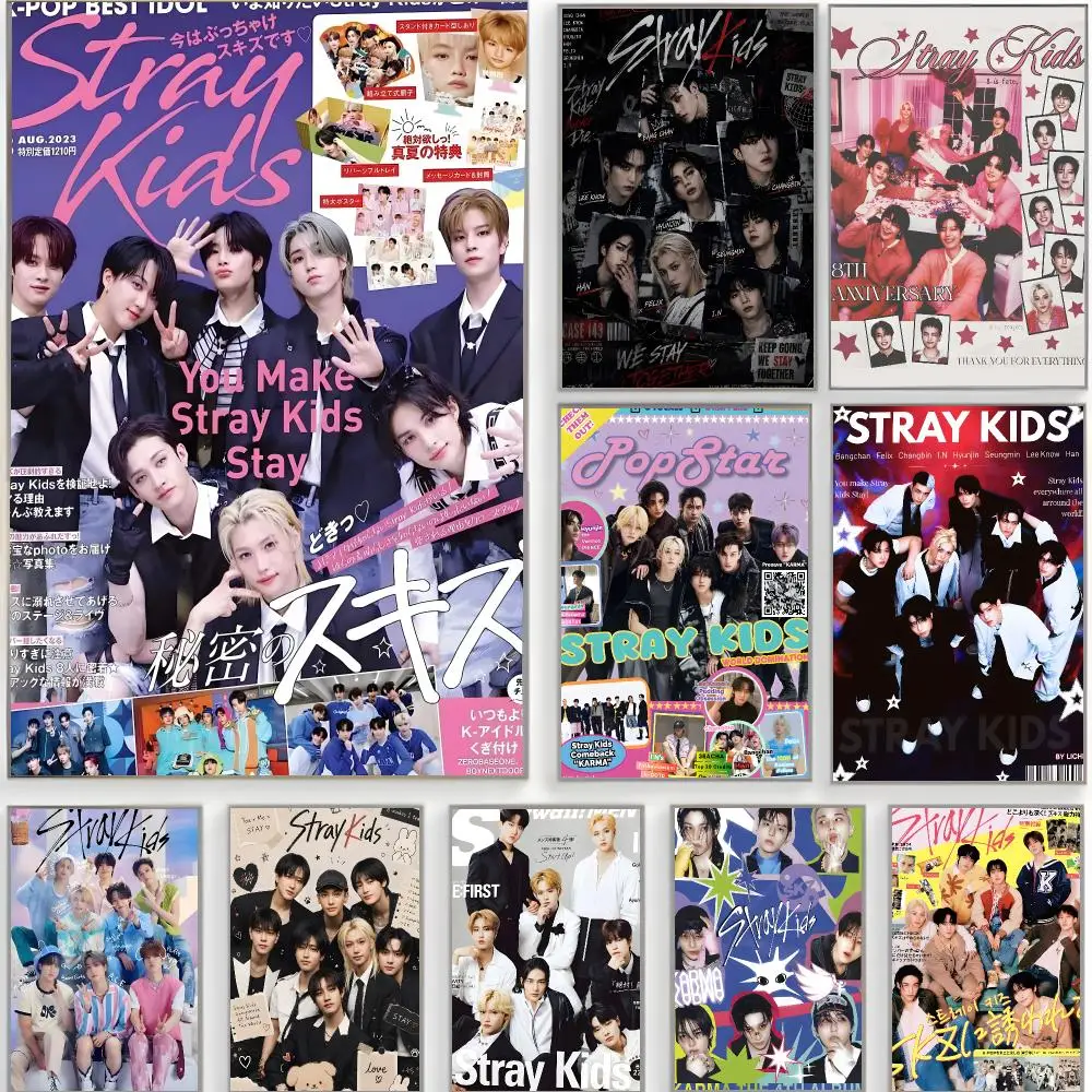 Stray Kids K-Pop Poster - Classic Wall Art Home Decor, Peel and Stick, Unframed