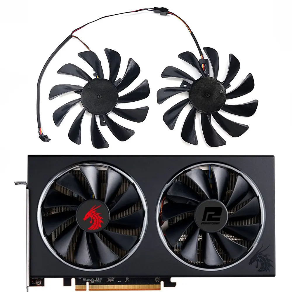 Nuova Ventola Gpu 95Mm Fdc10U12S9-C Rx 5700 Xt, Per Powercolor Red Dragon Rx 5700 5700Xt 5600Xt Ventola Di Raffreddamento Della Scheda Grafica