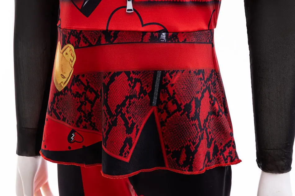 Girls D-Descendants 4 Costume Kids Cosplay Movie Red Clothes Outfit Birthday Party Queen Dress