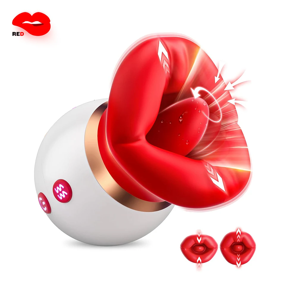 Sucking tongue licking dildo vibrator clitoris nipple g-spot pussy stimulator vagina anal masturbator sex toys for woman