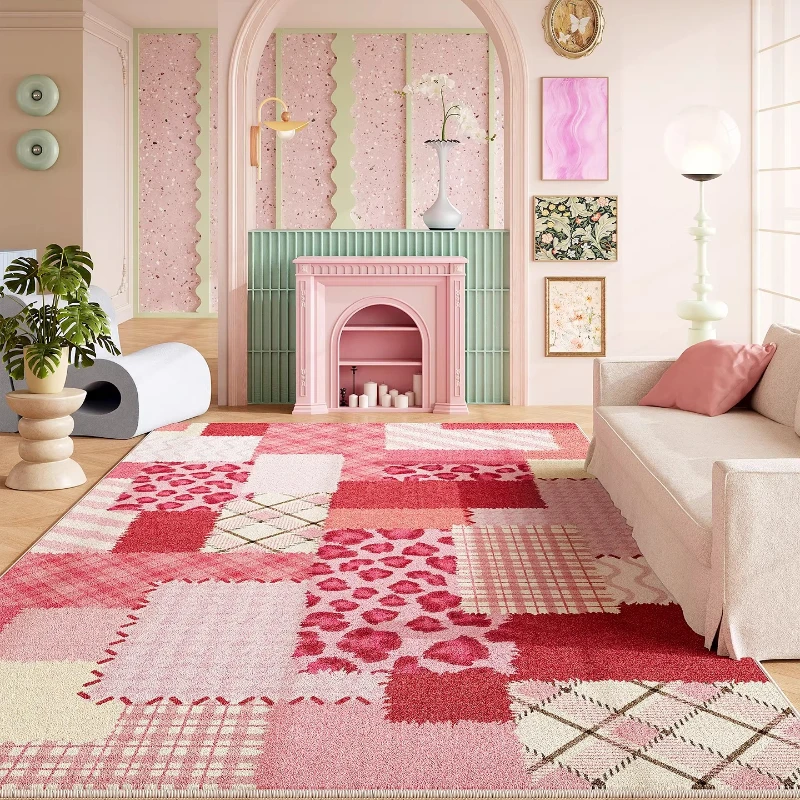 Gily Rug Girly Style Carpets for Living Room Striped Grid Bedroom Decor Carpet ...