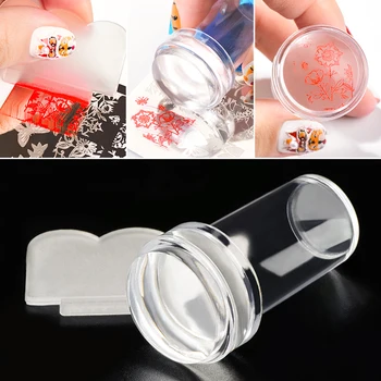 Kit per timbri per nail art in silicone trasparente francese per piastra per manicure timbro polacco stencil modello sigillo timbro raschietto