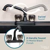 Tehila Basics 21-Gallon Black Freestanding Utility Sink with Black 2-Handle Faucet, Heavy Duty Plastic Laundry 6