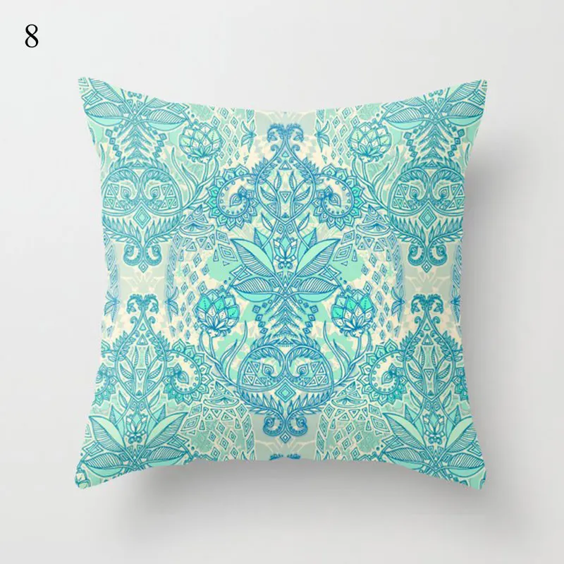 Simple Mint Green Pillow Cover Geometric Print Cushion Covers Sofa Car Cushion Cover 45x45cm Decorative Throw Pillowscase