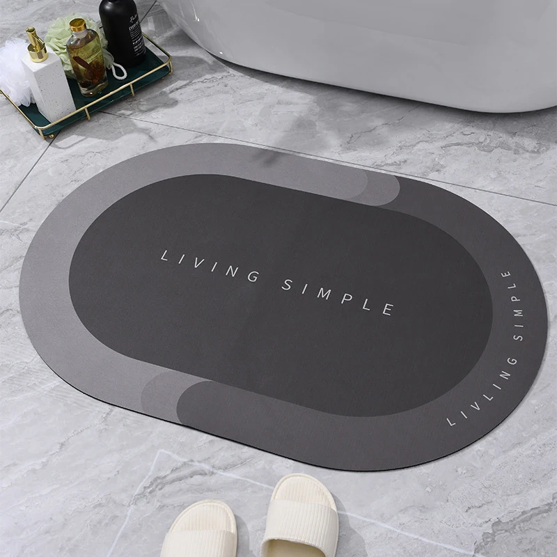 Tapis De Bain Super Absorbant – Gris, Antidérapant – Neuf Avec étiquettes