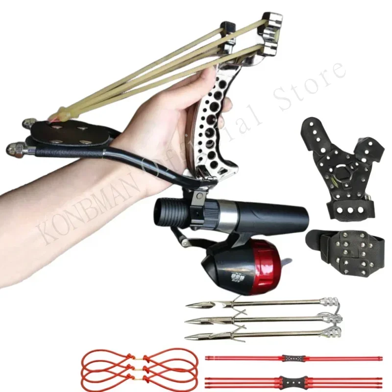 

Мощная Рогатка, набор для охоты и рыбалки, профессиональная катапульта со стрелками, Резиновая лента для рыбалки, Аксессуары для рыбалки на открытом воздухе