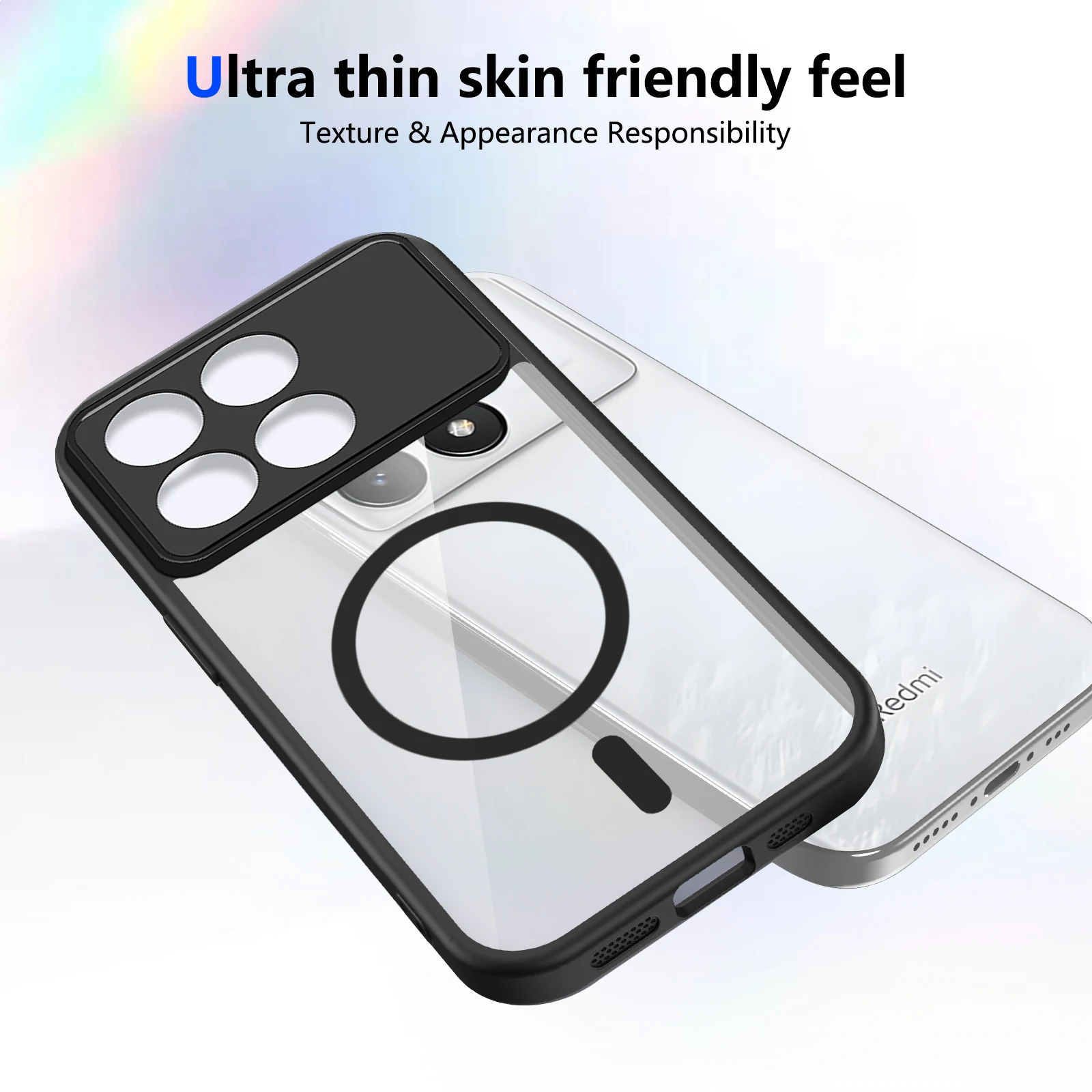 Luxury Magnetic Wireless Charging Clear Shockproof Phone Case