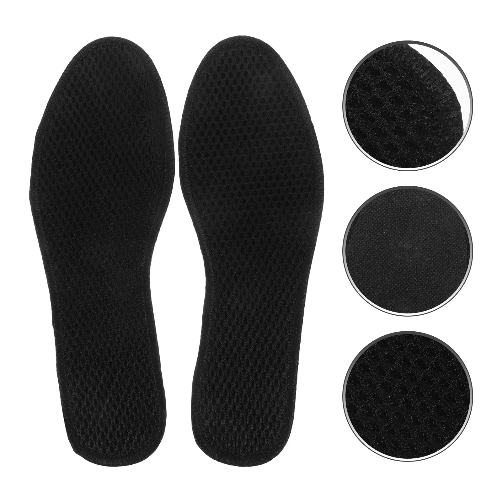 

Bamboo Charcoal Shoe Insoles Mesh Insoles Sweat Absorbent Anti Odor Shoe Inserts Pads Men Women Sports Running Black 2 Pairs