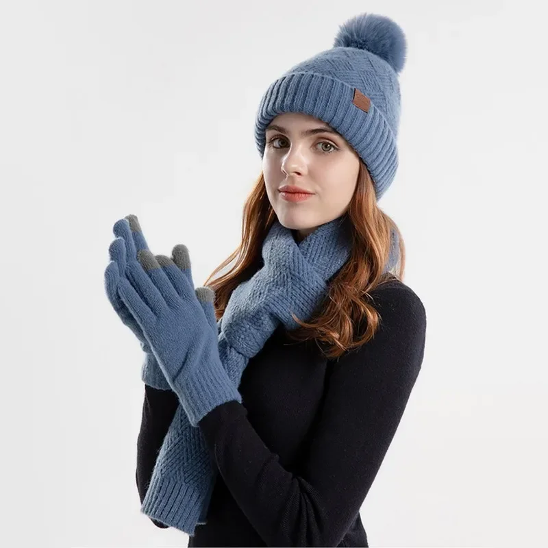 Wintermuts, sjaal, touchscreen-handschoenen, set met fleece