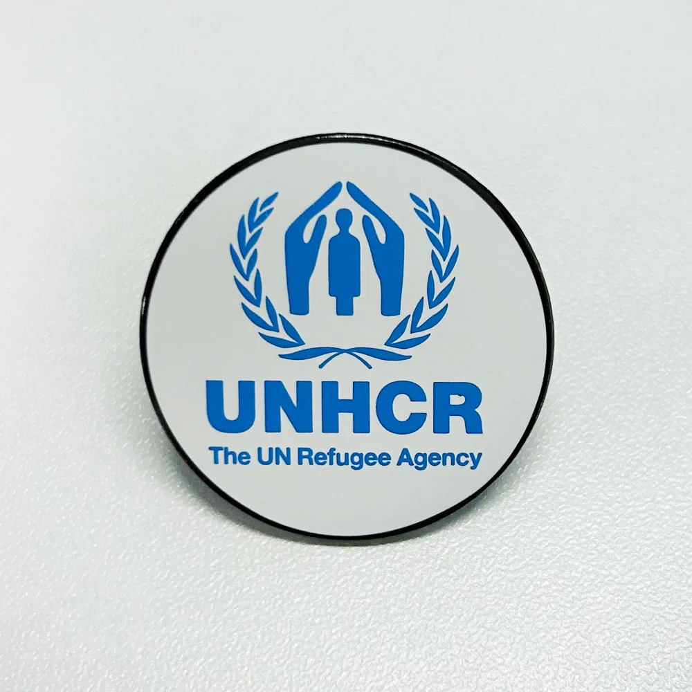 UNHCR The UN Refugee Agency Logo Enamel Pin Aid Relief Donations