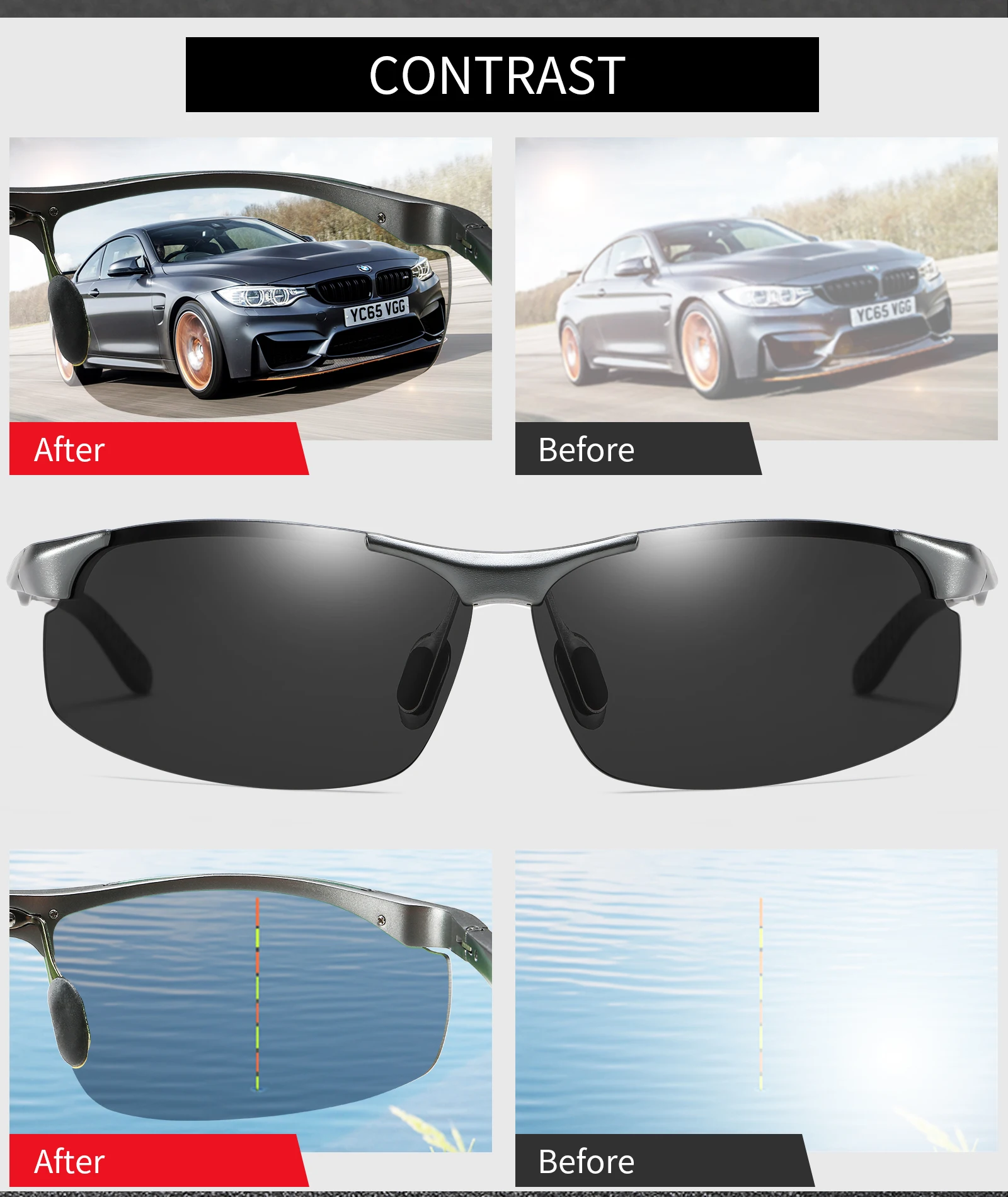 VEITHDIA Sunglasses Aluminum Men Polarized UV400 Lens Rectangle Rimless Driving Fishing Sun Glasses Sports Eyewear For_voghion.com
