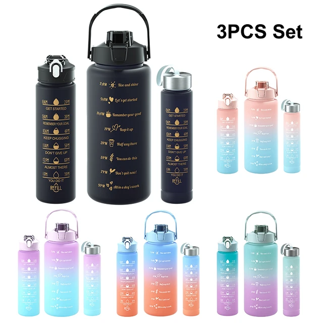 2L Leak-Proof BPA-Free Sport Motivational 3 in 1 Fitness Water Bottle Set -  China 3 in 1 Water Bottle and Water Bottle price