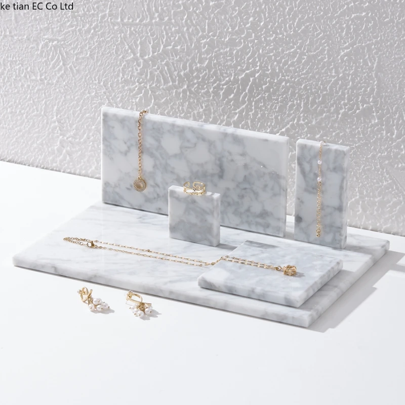 Nordic marble jewelry dish ring dish Jewelry display trays jewelry earrings ring display trays decorative Bathroom marble tray 5