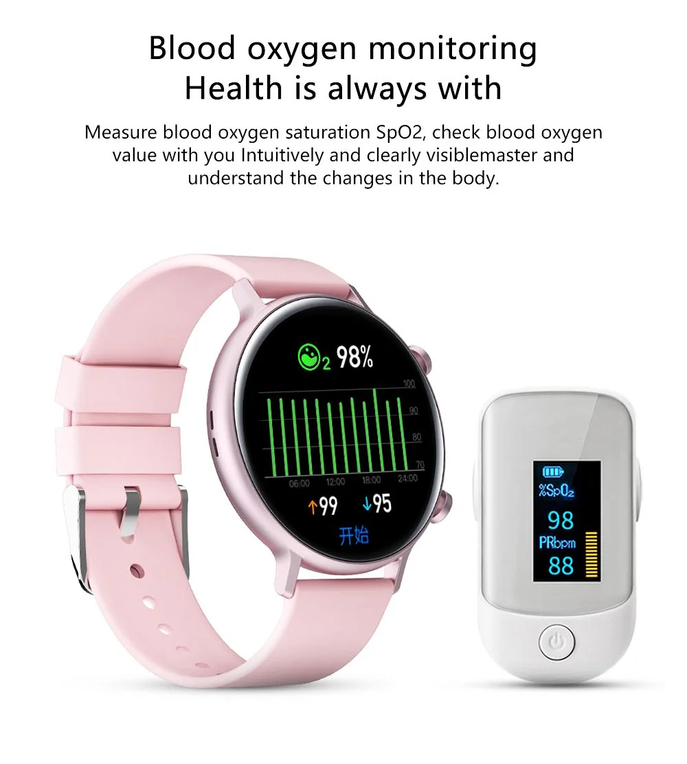 2022 Fashion Smart Watch Men Fitness Bracelet Heart Rate Blood Pressure Monitoring Sports Tracker Call Smartwatch Gift for Women