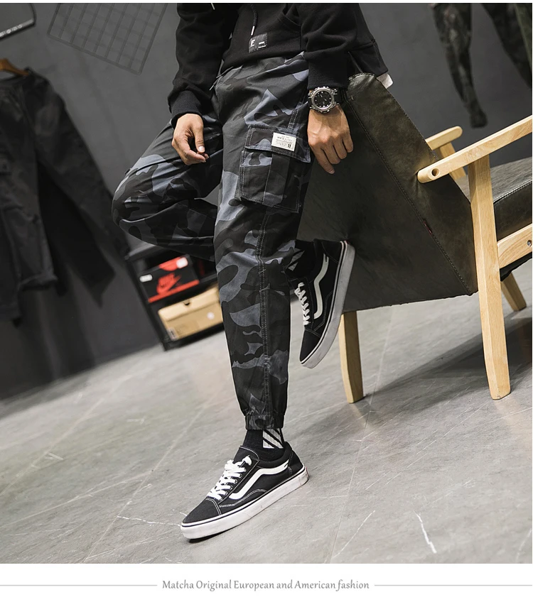 Men Hip Hop Black Cargo Pants joggers Sweatpants Overalls Men Ribbons Streetwear Harem Pants Women Fashions Trousers green cargo pants men