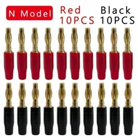 10/20Pcs Banana Connector Plug Jack Gold Plated Musical Sound Audio Speaker 4MM Banana Plugs For Audio Video Speaker Terminal 3