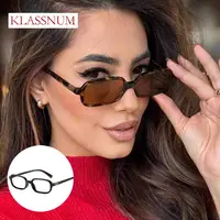 KLASSNUM Lunettes de soleil vintage de luxe, petites et rectangulaires, pour femmes et hommes, style Y2K, punk, de marque, protection UV400, 2026 1