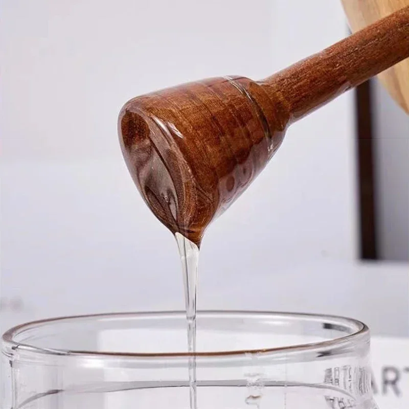 High Borosilicate Glass Honey Jar Transparent Sealed Tank with Wooden Lid Mixing Rod Household Honey Sealed Storage Container 4
